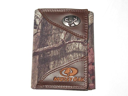 Deer - Mossy Oak Leather Nylon Tri-Fold