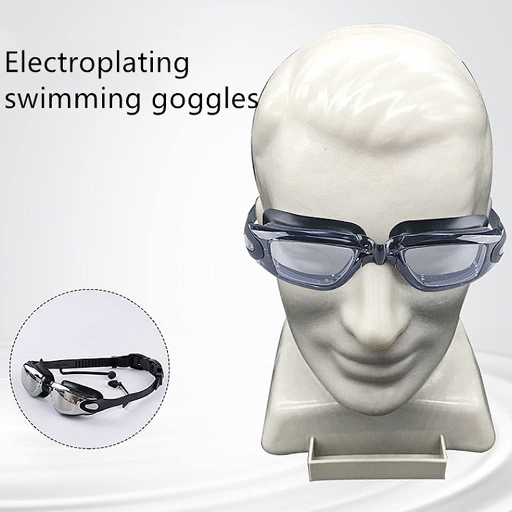 Occhiali da Nuoto Professionale Occhiali da Nuoto con Tappi per Le Orecchie Clip al Naso elettroplato Impermeabile in Silicone Occhiali di Protezione per Occhi in Silicone(3-Pack)