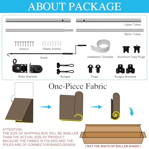 Image of Amagenix Outdoor Roller Shades, Patio Shades Roll Up Blinds for Porch