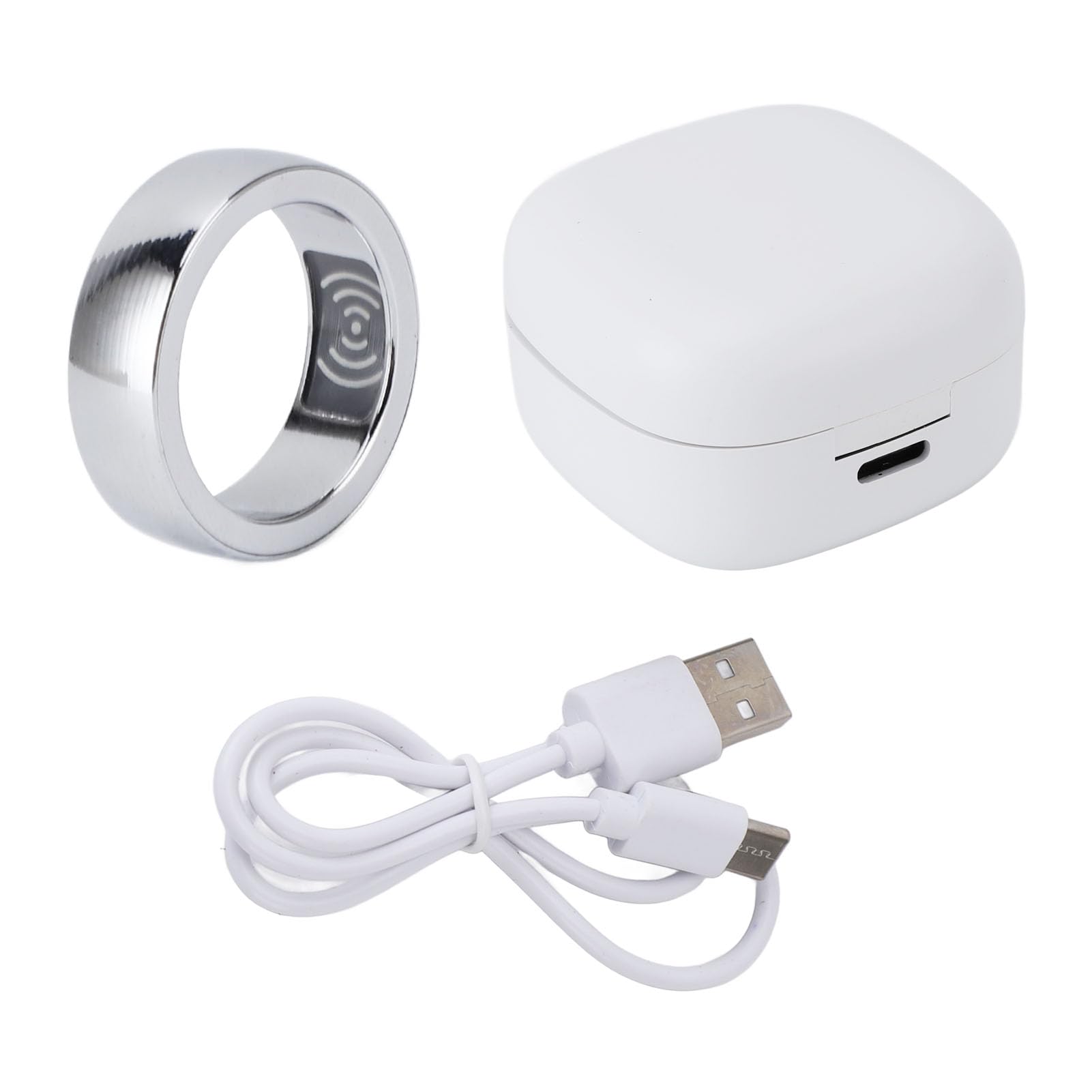 Anello per il Monitoraggio del Sonno, Rilevatore di Salute Ultraleggero Smart Ring con Custodia di Ricarica per gli Sport Quotidiani