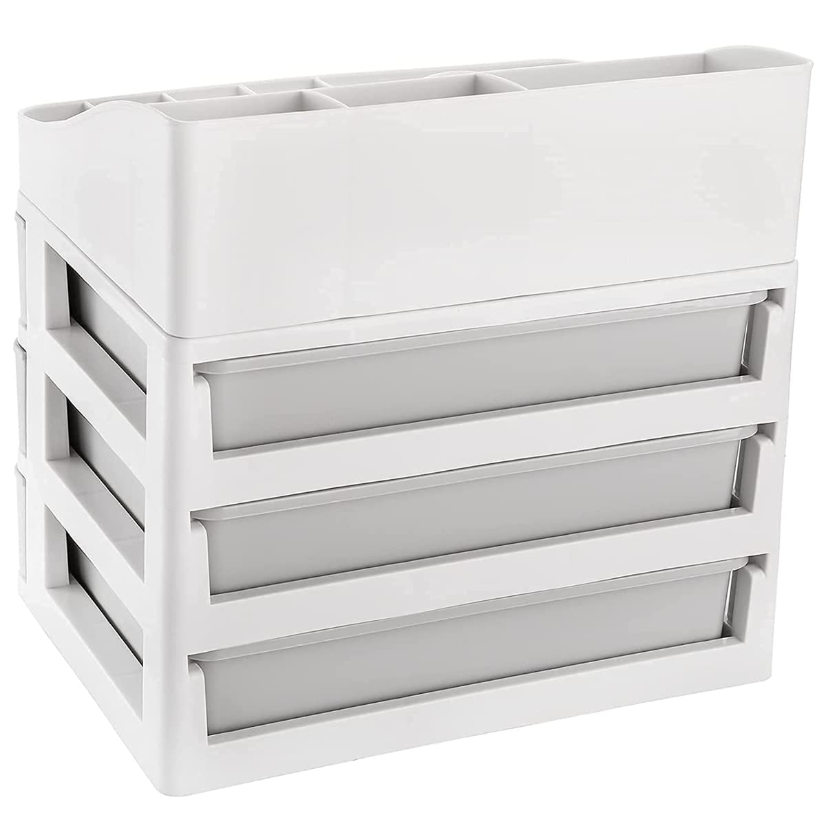 Organiseur de Maquillage et de cosmétiques avec tiroirs,boîte de Rangement en Plastique pour Soins de la Peau avec Support pour pinceaux à Rouge à lèvres,Organisateur de Bijoux,étui de Rangement