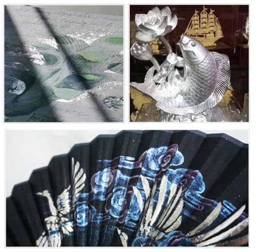 Image of Silver Leaves 99.9% Pure (Chandi Ka Vark) for Sweets, Mithai, Cakes - 15 Sheets (6x4 inch) FSSAI Certified for Indian Sweets, Bakery & Cosmetics