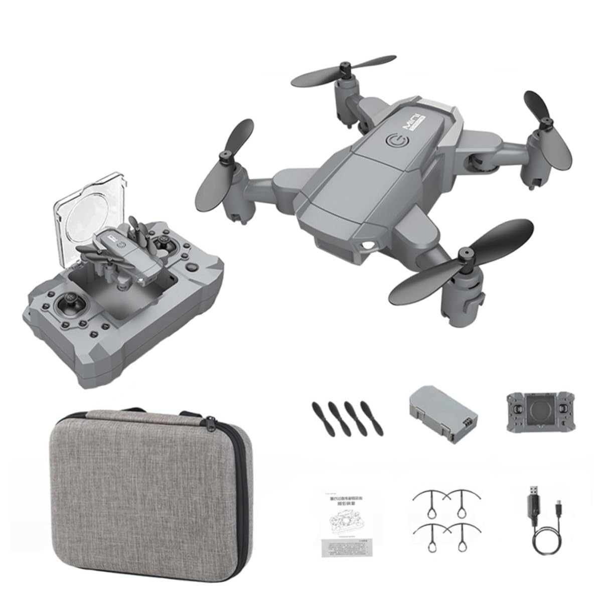 WOONEKY Drone Gps Mini Pieghevole, Telecamera 4k e Ritorno Automatico, Stabile, per Fotografia Aerea e Selfie,