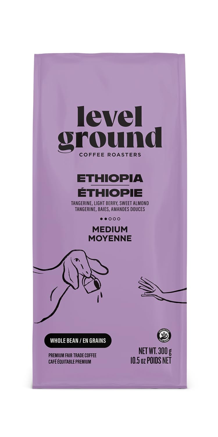 Level Ground Coffee - Éthiopie Originale - Tourteau Moyennement Tonifié, Plein Grains - Commerce Équitable, Kasher - Cof