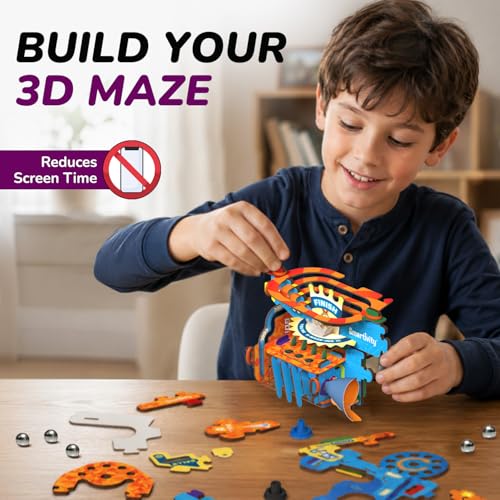 Image of Smartivity 3D Maze STEM Toy for Kids Age 8-14 Years | Gravity Balance Puzzle | DIY Building Kit for Focus & Coordination | Screen-Free Birthday Gift for Boys & Girls | 10 Challenges