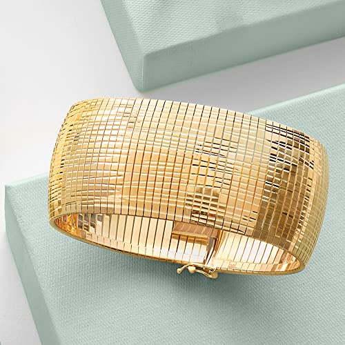 Ross-Simons Italian 18kt Gold Over Sterling Diamond-Cut and Polished Omega Bracelet3