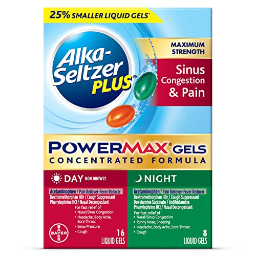 ALKA-SELTZER PLUS Maximum Strength PowerMax Sinus Congestion and Pain Medicine, ...