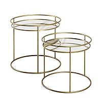 HAKU Möbel Set di 2 tavolini oro, Metallo