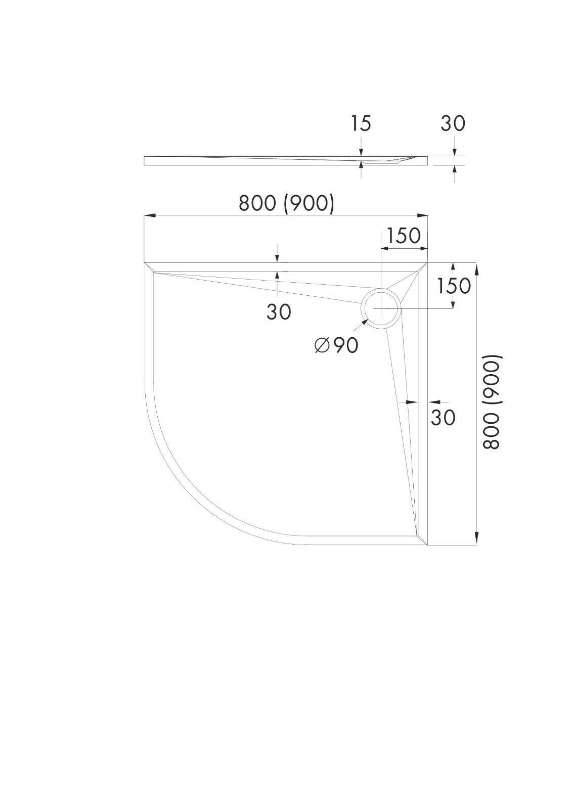 Sellon24® brodzik prysznicowy brodzik akrylowy fartuch Stabilsound® wraz z uchwytem 80 x 80 x 3 cm R55