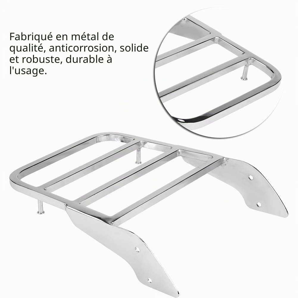 KIMISS Porte-Bagages arrière de Moto,Porte-Bagages en Metal Materials de Moto Sissy Bar pour VT750 C2 1997-2003 Silver
