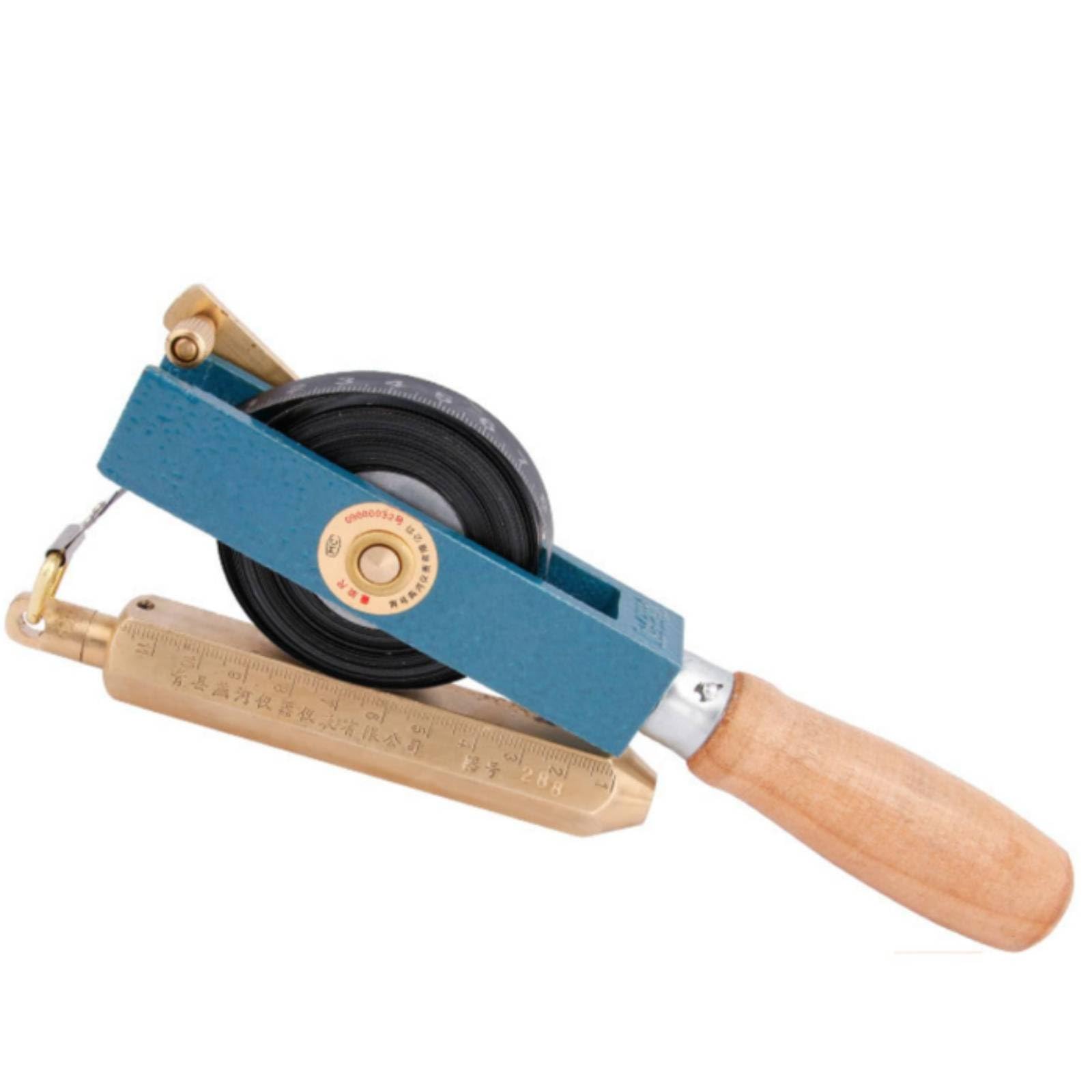 Metro a Nastro con Sonda Manuale Metro Retrattile Portatile Flessometro per Marinai, Cantieri, 10 Metri, Nastro In Acciaio Al Carbonio Con Piombo In Rame