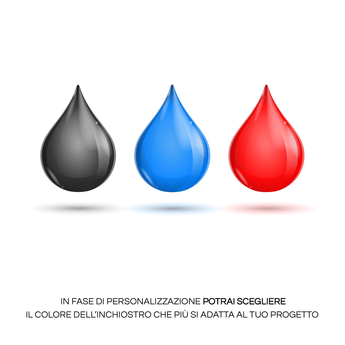 Modico Timbro Personalizzato Preinchiostrante - Impronta 18X45mm, Inchiostro Vari Colori, Max 4 Righe (Montatura Blu)