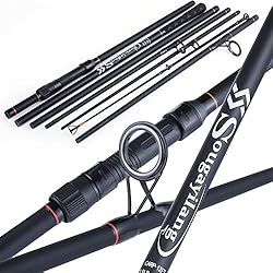 Cañas Travel Sougayilang caña de pescar giratoria, ligera fibra de carbono varilla giratoria porable de viaje caña de pesca, resistente y duradera caña de carpa de 3,7 m