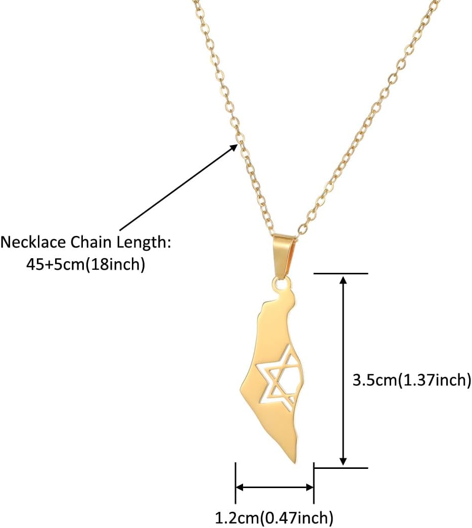 Stainless Steel Megan David Necklace for Women | Menorah | Hebrew Chai Charm Choker | Map Of Israel | Jewish Symbol Protection Jewelry Include a Gift Box - Image 4