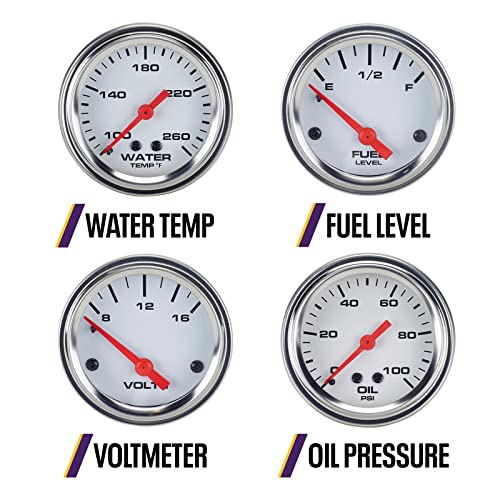 5-Gauge Set, White Face, 3-3/8, Mechanical #TOP2