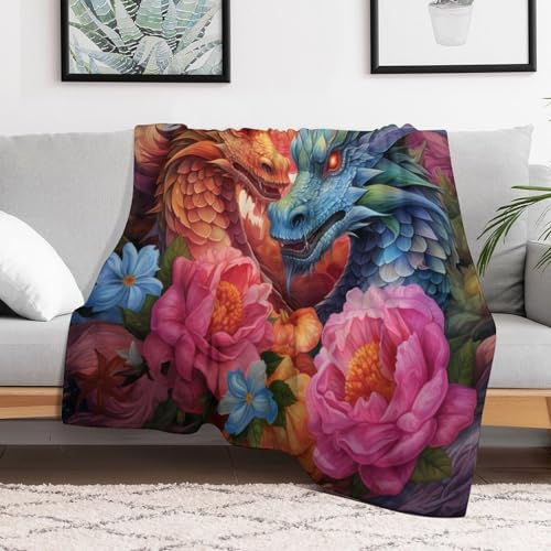 Couverture polaire plaid dragon douce douceur à offrir pour un lit d'enfant