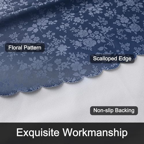 Image of Smiry Waterproof Heavy Duty Vinyl Fitted Tablecloth for 48 inch-68 inch Oval Table