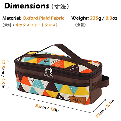 TRIWONDER Camping Utensils Storage Bag Cooking Utensils Organizer Camping Cutlery Pouch Portable Toiletry Wash Bag for Travel Picnic Barbecue (Brown) - Image 2