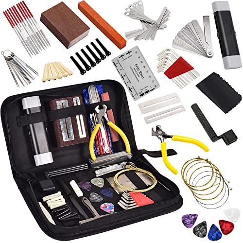 Outils réparation guitare kit complet 74 pcs avec broches de chevalet