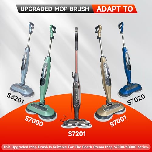 Image of 2Pack S7001 Upgraded Mop Pad Replacement Brush Heads for Shark Steam Mop S8201 /S7000Series Pads | Professional Cleaning and Polishing | for Tile Floors Grout Deep Cleaning Hard Floors (Blue)