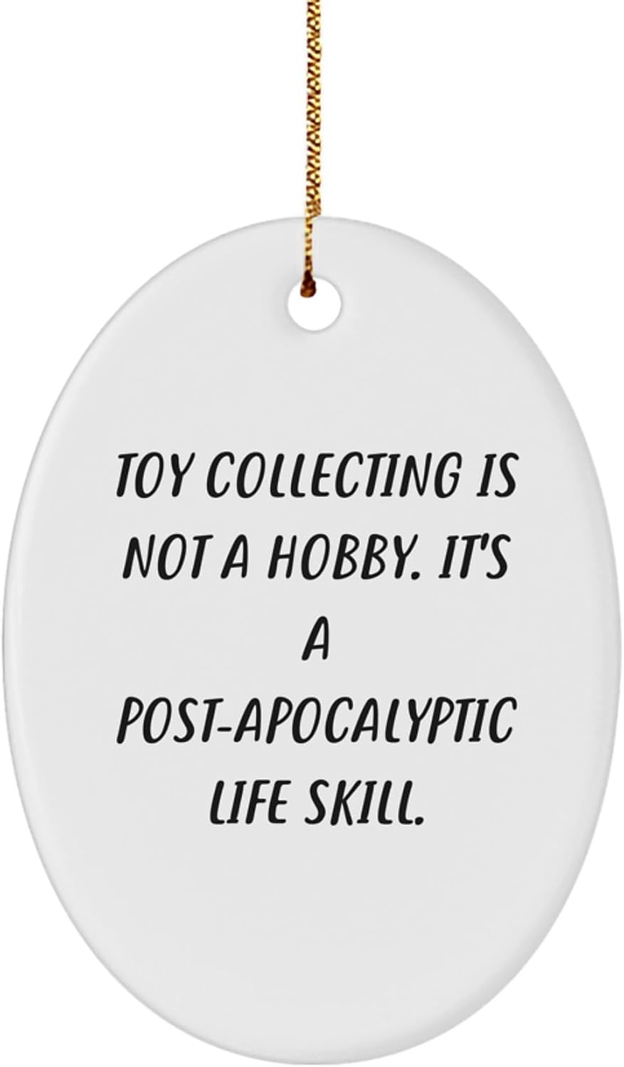 Funny Toy Collecting Gifts for Friends, Oval Ornament with Inspirational Quote, Gifts from Men to Family for Christmas Unique Decorations
