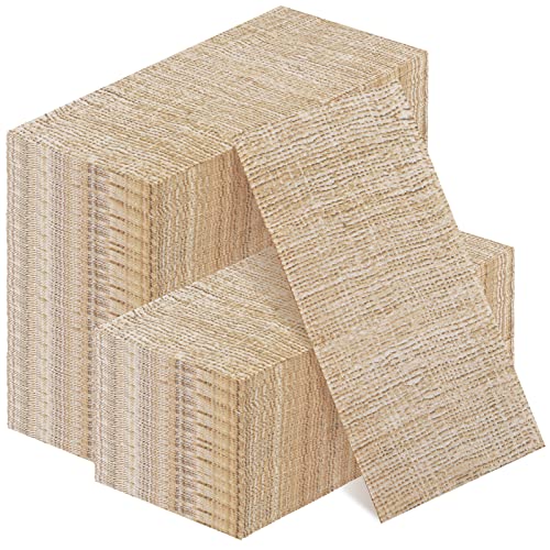 Glenmal 100 Pieces 2 Ply Cocktail Napkin Disposable Soft Napkins Wood Color for Dinner Wedding Party Birthday Bridal Anniversary Reception 13 x 16 Inches