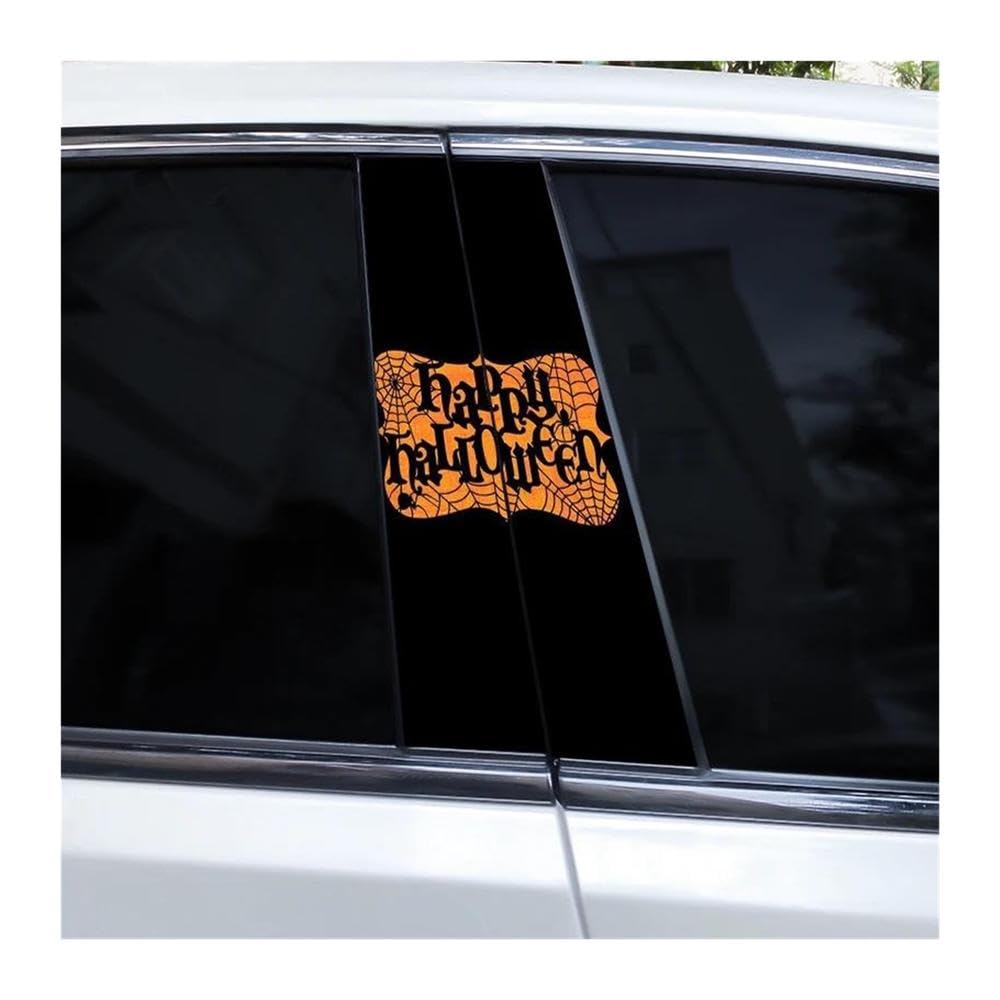 Body Parts 2pcs Halloween in English Car Center Column Sticker DIY Car B-Pillar Decorative Decals(L)