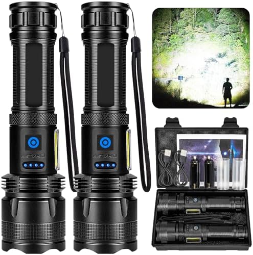 Lampe Torche LED Ultra Puissante,100000 Lumens Lampe De Poche Rechargeable,XHP70.2 Lampe