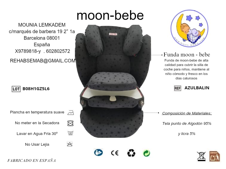 MOON-BEBE Case for Cybex Pallas, Silver Pallas Fix and Pallas 2 Fix White (AZUL) - Image 2
