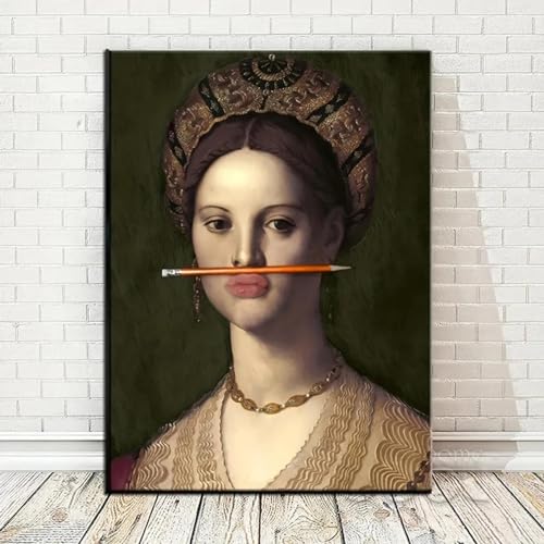 Dessin au crayon sur le nez pour habiller un mur vide