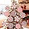 DECEED 12 PCS Christmas Tree Picks- 7.87" Large Red White Lollipop Christmas Picks for Tree-Cute Candy Signs Ornaments for Xmas Tree Topper Decorations-Home Office Holiday Party Vase Decor Indoor
