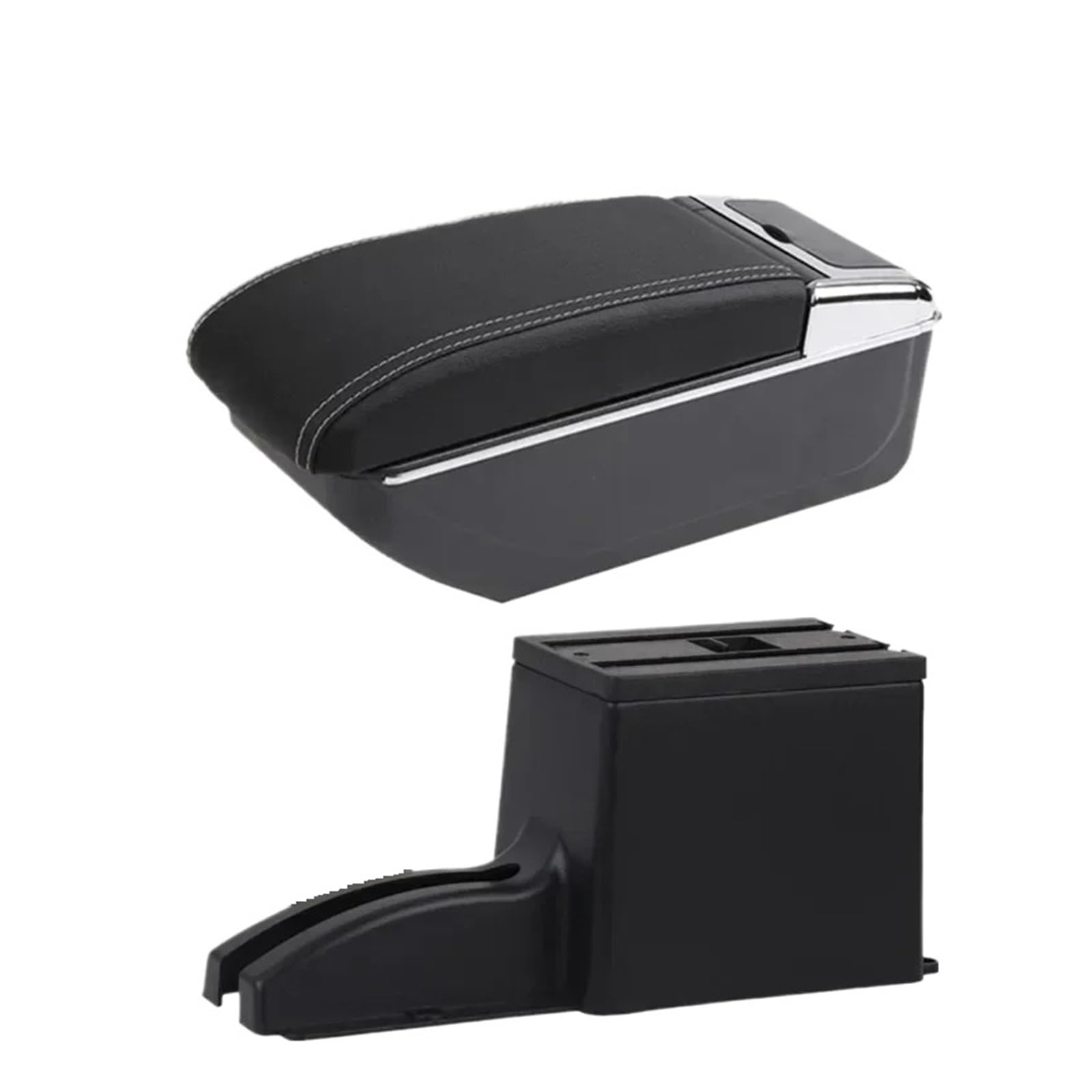 Ggwqoops Car Armrests For Lada For Granta For Kalina Car Storage Box Interior Retrofit Accessories Armrest Box(B white line NO USB)