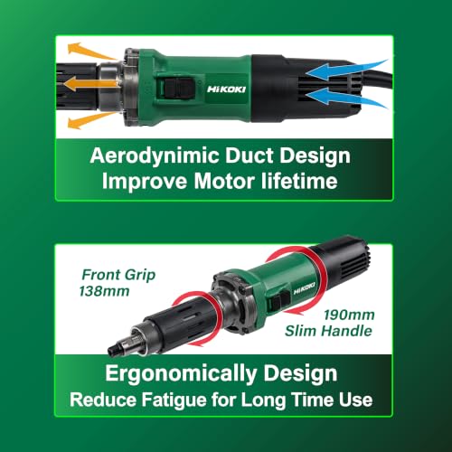 Image of HIKOKI GP5SAS9Z Corded Die Grinder 550W | 29000Rpm | 1.81Kg | Slide Switch | Black & Green