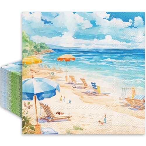 JarThenaAMCS 50Pcs Beach Cocktail Napkins...