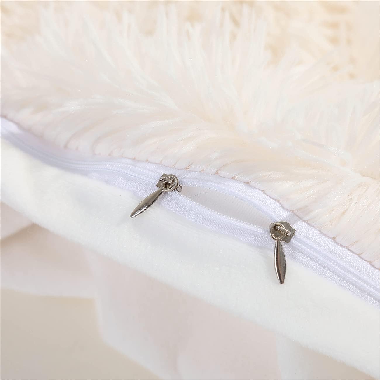 Solid Plush Body Pillow Pillowcase Super Soft Fluffy Faux Fur Shaggy Body Pillow Cases/Covers Decorative Throw Pillow Shams with Zipper Closure (Body-Pillowcase Only, Cream White)’