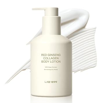 Donginbi LAB 1899 Red Ginseng Collagen Body Lotion - Glowing Body Moisturizer for Dry Skin, Vegan Neck Creams for Tightening and Firming, Korean Ginseng Skin Care Gifts for Women, 8.45 floz