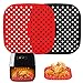 Housolution 2 Pezzi Carta Forno Tappetino Riutilizzabili in Silicone per Friggitrice ad Aria, 19 cm Tappetino per Cestello Friggitrice, Accessori Friggitrice ad Aria - Nero/Rosso