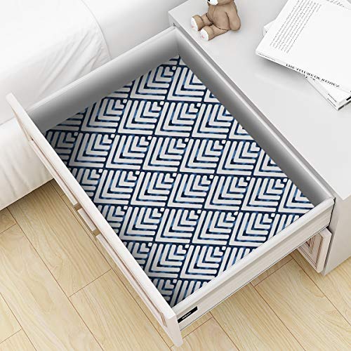Livebor Arrowhead Deep Blue Peel and Stick Wallpaper 196.8”X 17.7” Blue Wallpaper Wall Decorative Removable Wallpaper Stick and Peel Geometric Self Adhesive Wall Paper Vinyl Film Shelf Drawer Liner