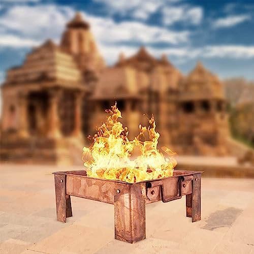Image of ALODIE - Havan kund Pure Copper Hawan Kund with Handle On Both Side, for Yagya Kund fro Puja & Poojan Purpose 6 Inches