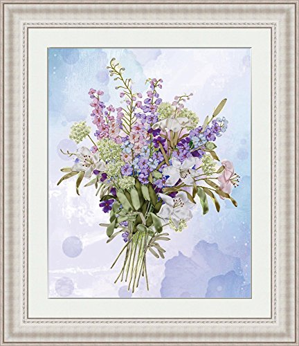 Egoshop Needle Work Ribbon Embroidery Kit Lavender DIY Wall Decor Stamp Canvas 3D Painting Not Include Frame Lavender