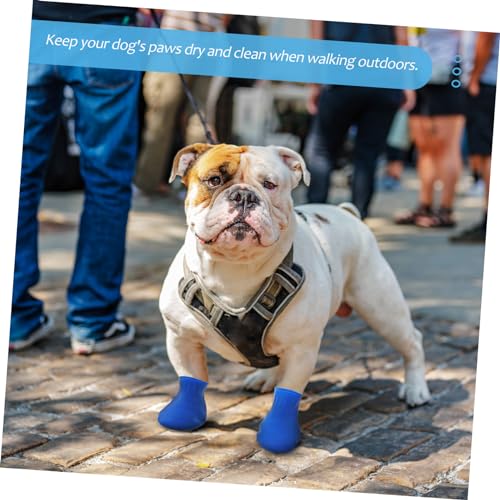 Supvox 4Er-Pack wasserdichte Hundeschuhe rutschfeste Pfotenschutz Überzüge Für Kleine Hunde Outdoor Regenschuhe Haustierschuhe Größe S