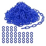 PATIKIL Absperrkette Kunststoff Kettenglieder, 45 Fuß Kunststoffkette, Blau Sicherheitsketten Große Kunststoffkette für Warnsicherheit Crowd Control, Warteschlangen, Parkplätze, Zäune