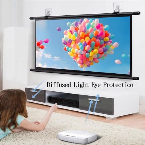 Pantalla de proyector manual 72 pulg 4:3 negro miniatura 6