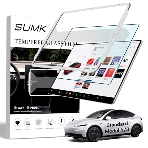 SUMK for Tesla Model Y/3 Standard Front Screen Protector, [Anti-Glare & Anti-Fingerprint] 15.4
