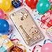 LUZiUN Glitter Design Phone Case Compatible with Samsung Galaxy S26 Ultra - 3D Luxury Girls Women Shiny Bling Handcrafted Protective Cover - Eiffel Tower Bear