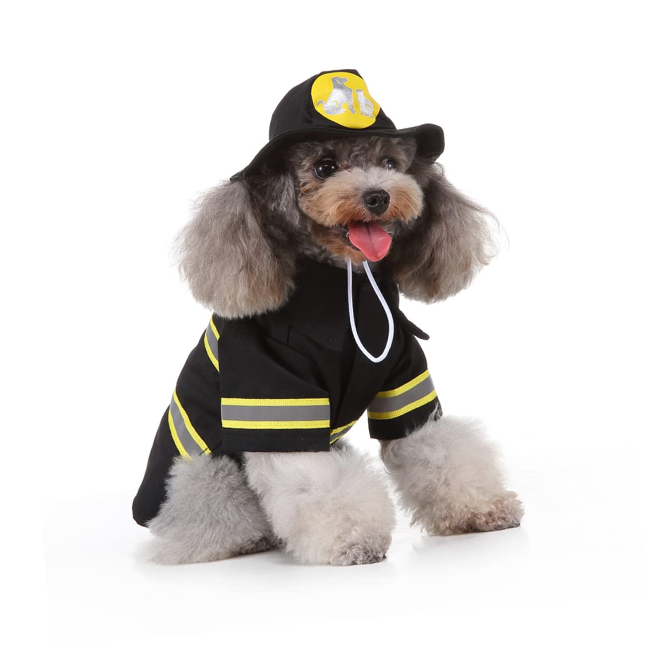 POPETPOP 1 set abbigliamento per animali domestici ha Babbo Natale Costume di Babbo Natale Cappello Cane Cosplay Babbo Natale Vestito Animali Domestici Costume da pompiere Pet Dog Vestiti Performance