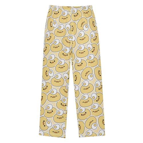 Boys' Pants Cute Chicken Face Egg Long Bottoms Jogger Pants Elastic Waist Trousers with Pockets S-XL