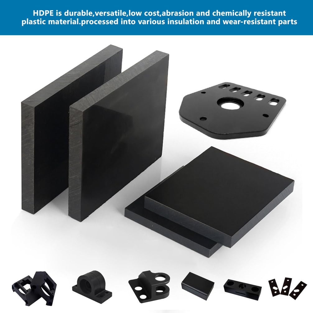 HDPE Kunststoffplatte 20mm Schwarz Polyethylen Hochdicht Dicke Platte Robust Korrosionsbeständig Für Maschinenbau Werkstatt CNC Bearbeitung,300 × 500mm