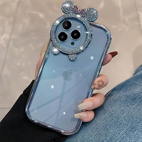 Coque d'oreille d'ours en diamant iPhone 13 Pro Max style chic et soirée