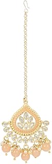 i jewels Gold Plated Traditional Kundan & Pearl Maang Tikka for Women (T3015)-picture-28